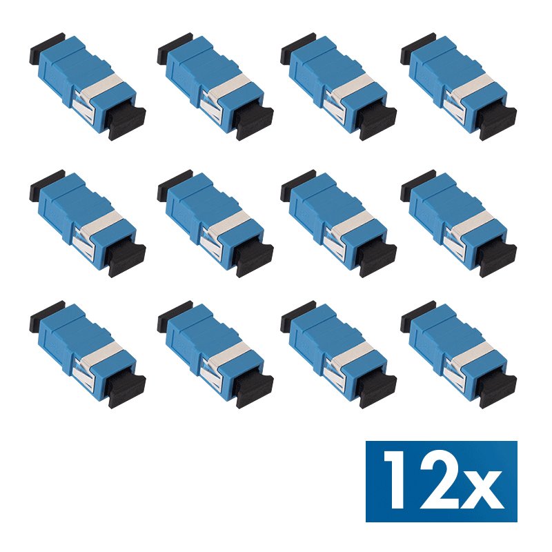 LogiLink Professional fibre optic coupling set, blue, 2x SC Simplex, 12 pieces