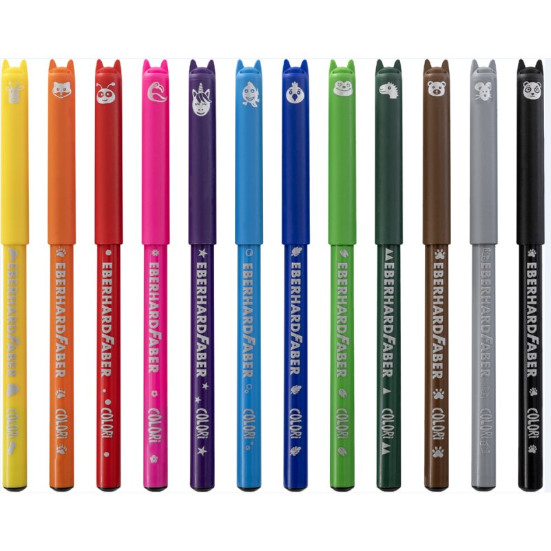 EBERHARD FABER feutres Animal COLORI, lavable, rond 1,0 mm, 12 pièces