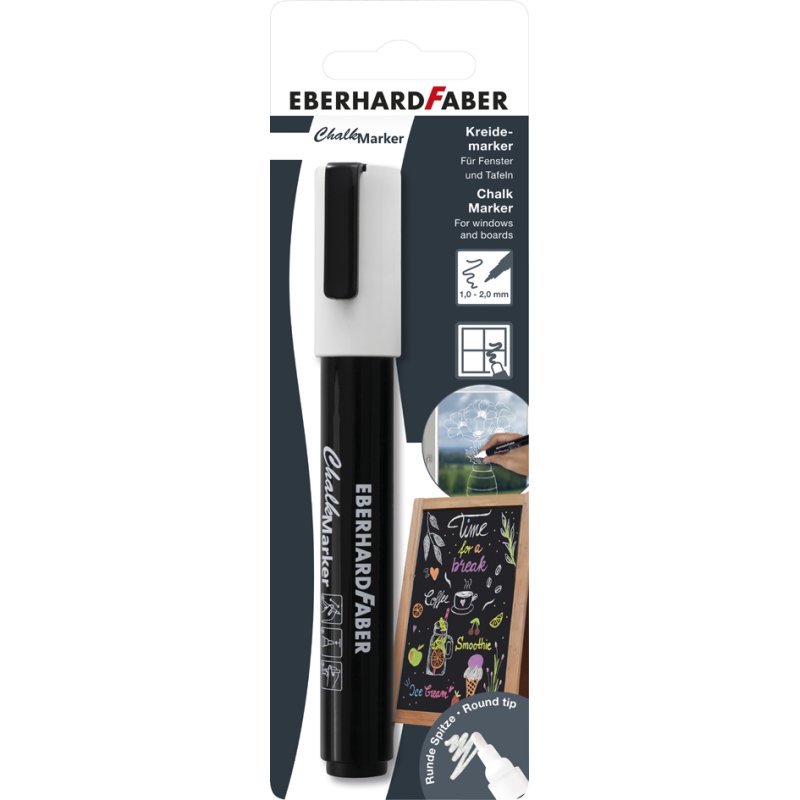 EBERHARD FABER chalk marker, round tip 1-2 mm, white