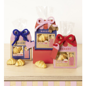 folia gebaksverpakkingsset BAKERY, 6 bodembeutel, 6 opstellers, chenilledraad