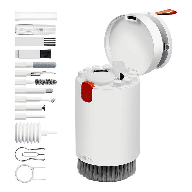 LogiLink 20en1 kit de nettoyage, 21 pièces, blanc