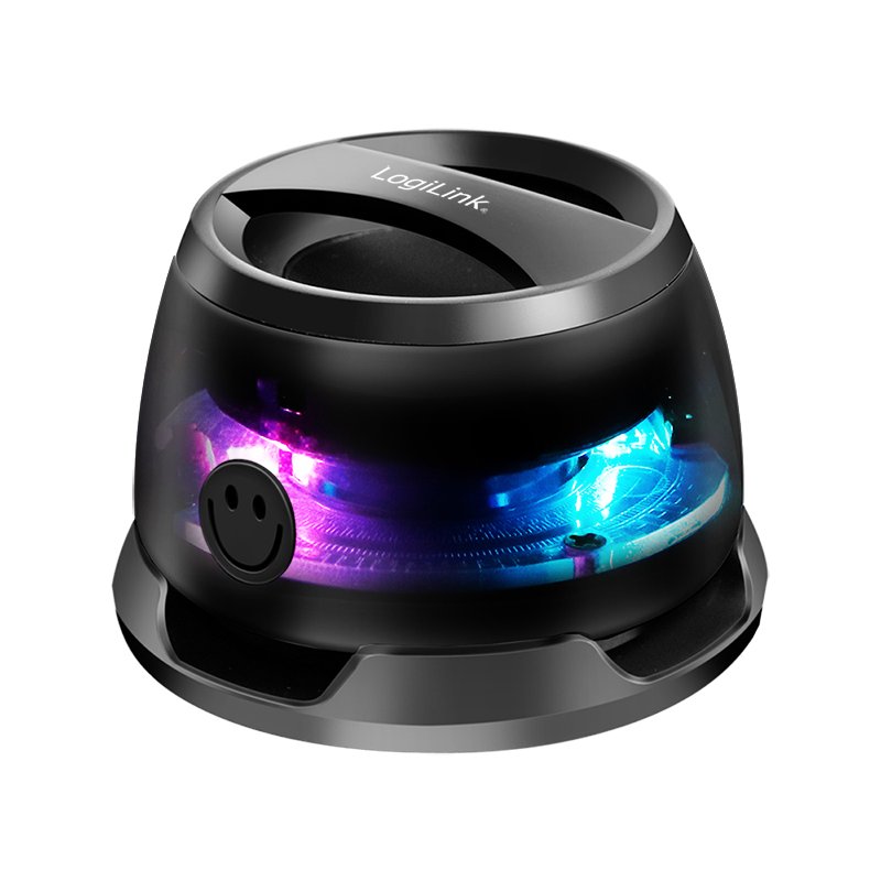 LogiLink BT 5.4 speaker, black, magnetic mounting, RGB light effects