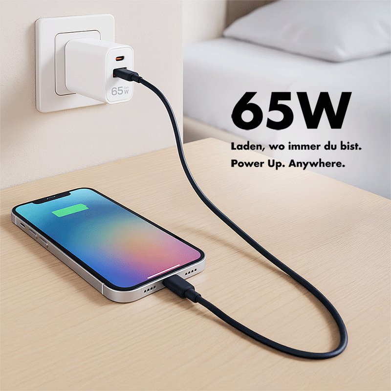 LogiLink Adaptateur prise USB, 1x USB-A, 1x USB-C, 65 Watts