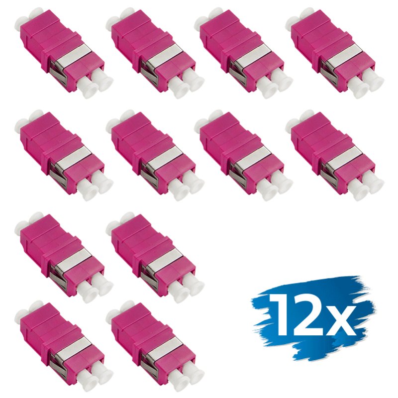 LogiLink Professional kit de raccords fibre optique, 2x LC Duplex, violet OM4, 12 pièces