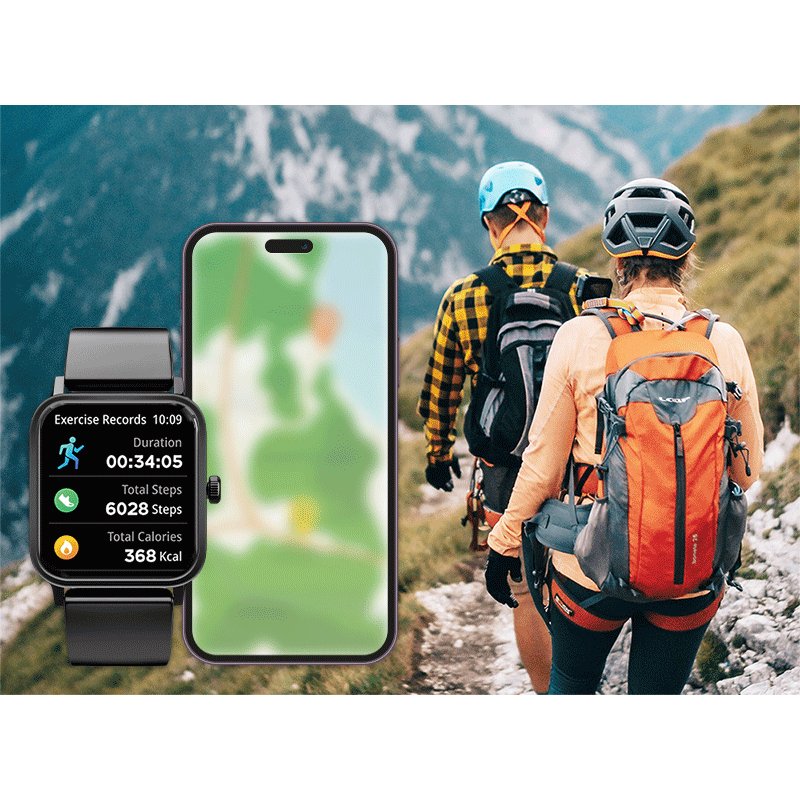 LogiLink Smartwatch Edge, écran tactile LCD 1,83", noir, IP68