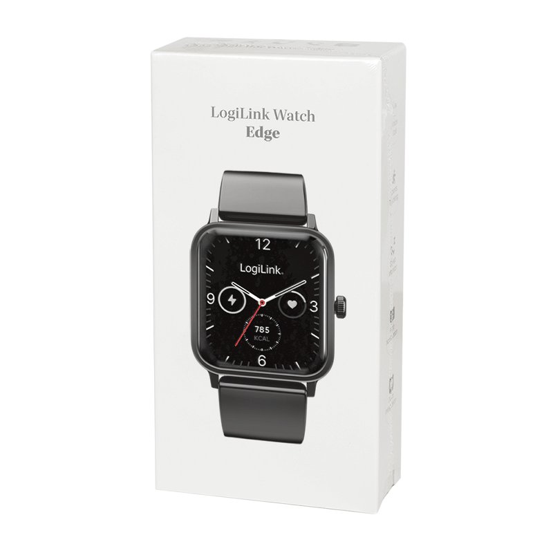 LogiLink Smartwatch Edge, écran tactile LCD 1,83", noir, IP68