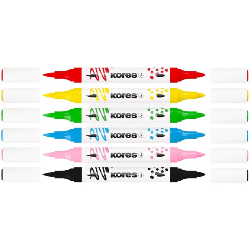 Kores Duo acrylic marker, 2 tips, black/white, 2 pieces