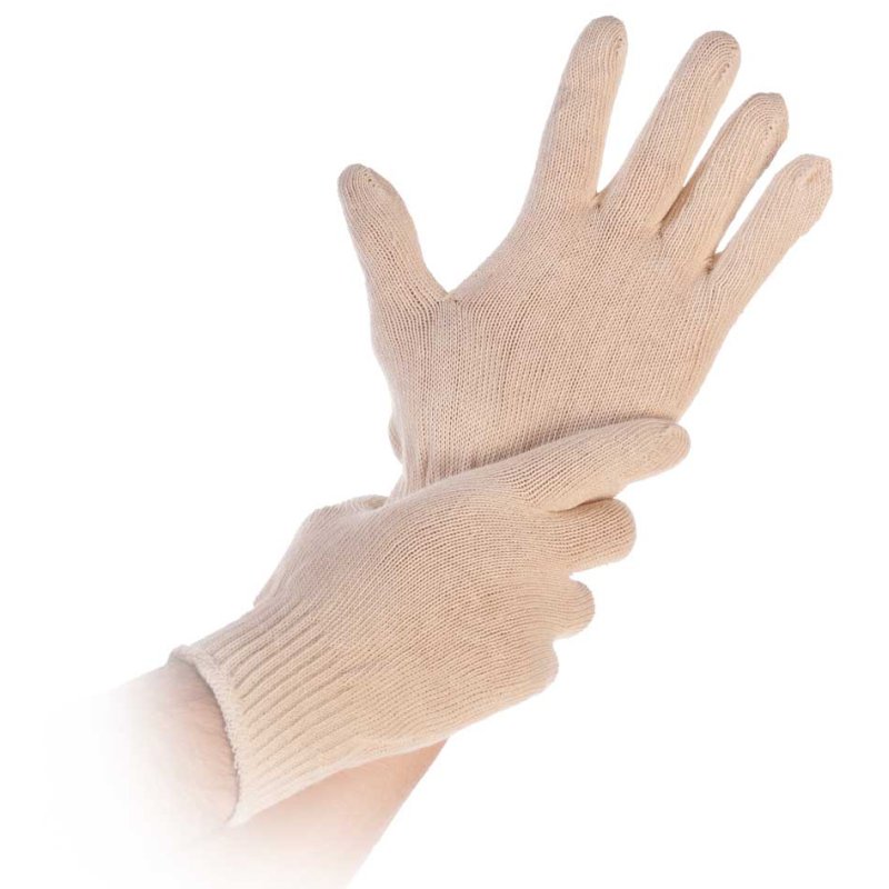 HYGONORM gant en coton Cuff Light, taille M, blanc, 12 paires