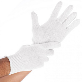 HYGONORM katoenen handschoen Cuff Light, maat L, wit, 12 paar
