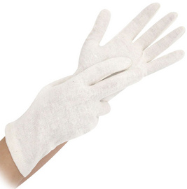 HYGOSTAR katoenen handschoen Nature, maat S, naturel, 24 stuks
