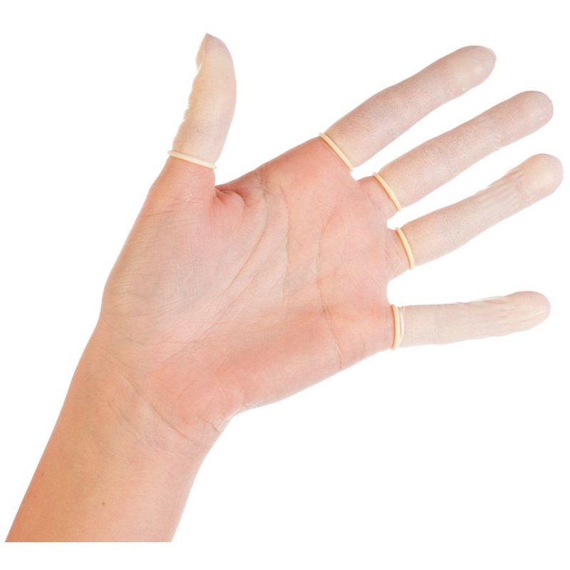HYGOSTAR doigts de protection latex, sans poudre, blanc, taille M, 100 pcs