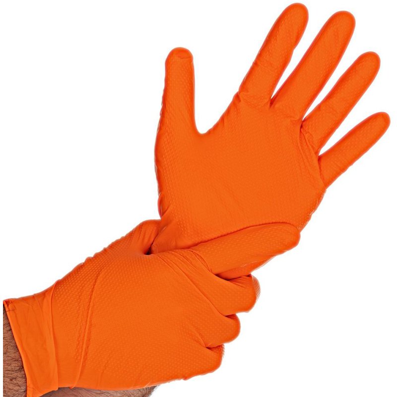 HYGOSTAR gants en nitrile Diamond Grip, taille M, noir, 50 pièces