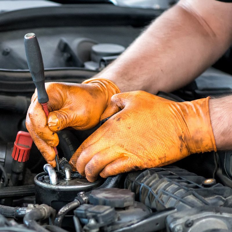 HYGOSTAR gants en nitrile Diamond Grip, taille M, noir, 50 pièces