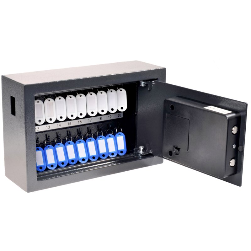 pavo sleutelkluis Advanced, 100 sleutels, donkergrijs, combinatie- en vingerafdrukslot