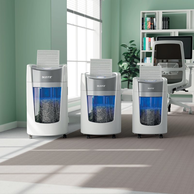 LEITZ papiervernietiger IQ OptiMax 350, P5, 8 vel, 22 liter