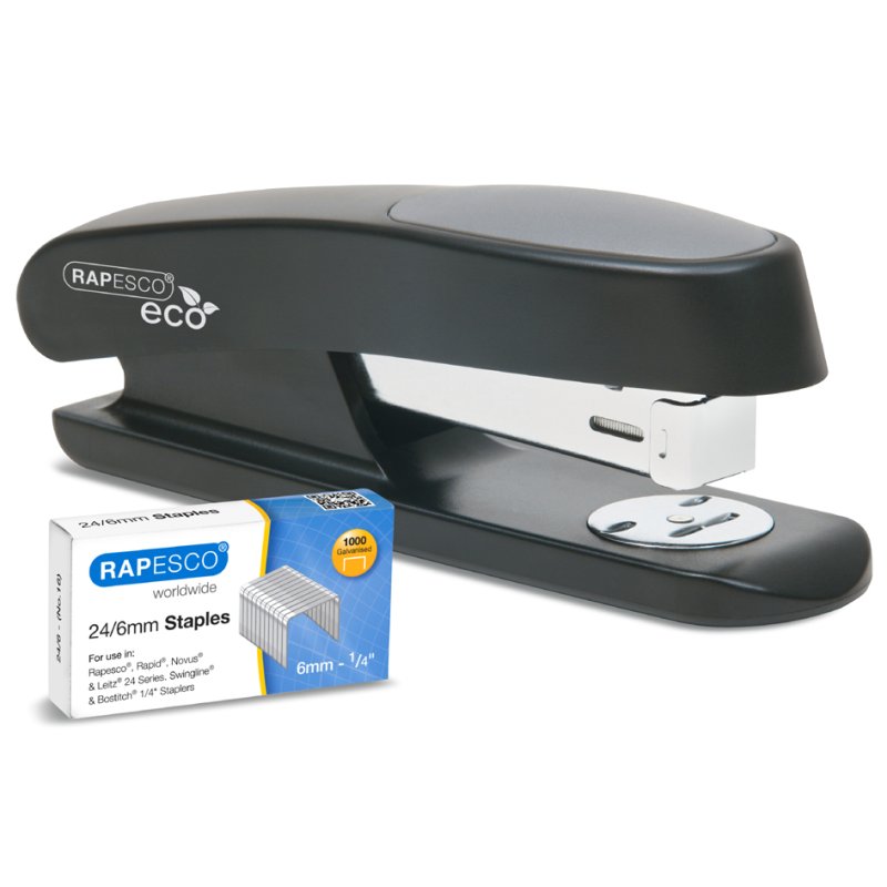 RAPESCO agrafeuse ECO Sting Ray, noir, 20 feuilles, antibactérien