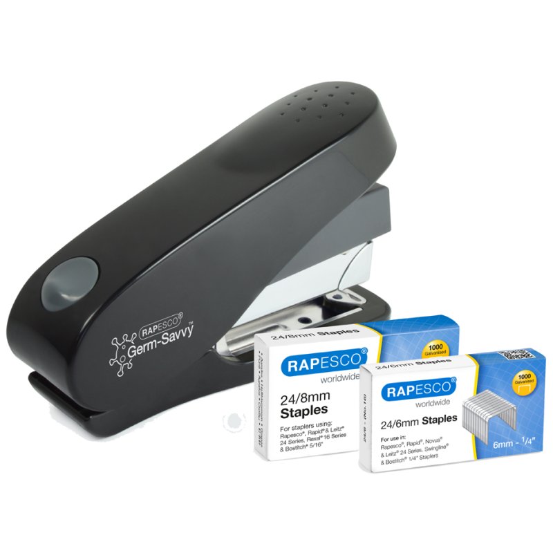 RAPESCO Agrafeuse ECO Luna Less Effort, noir, 50 feuilles, 70 mm profondeur d'insertion