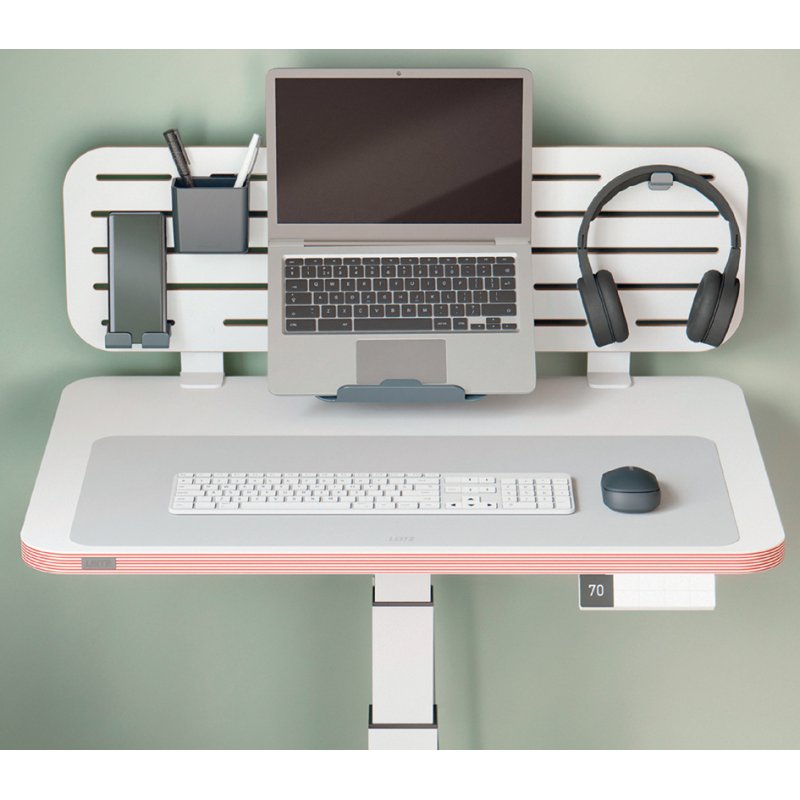 LEITZ Bureauonderlegger, gerecycled leer, donkergrijs, 700×360 mm