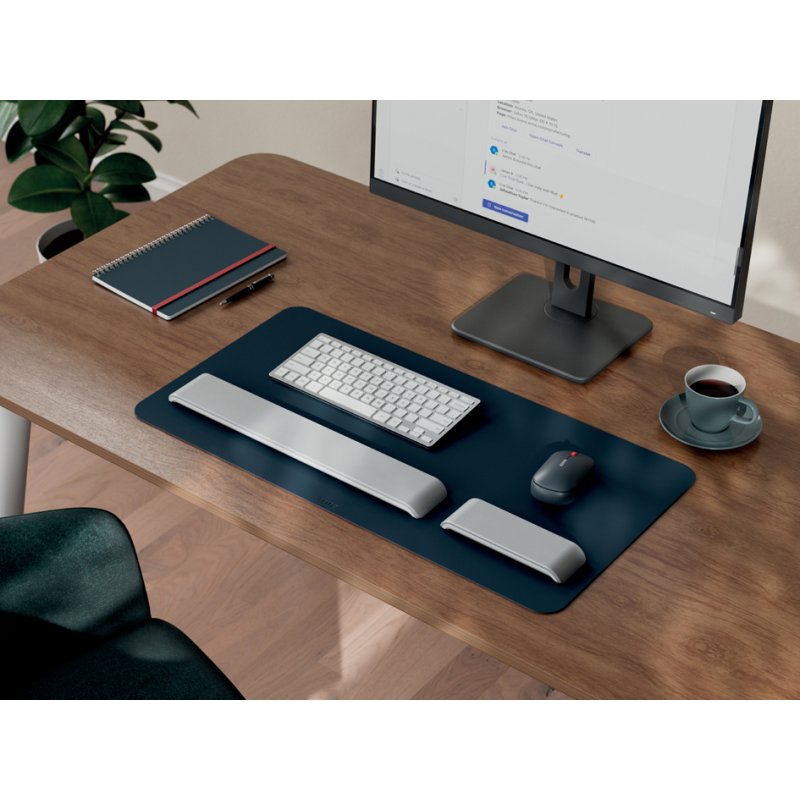 LEITZ Sous-main de bureau, cuir recyclé, gris foncé, 700×360 mm