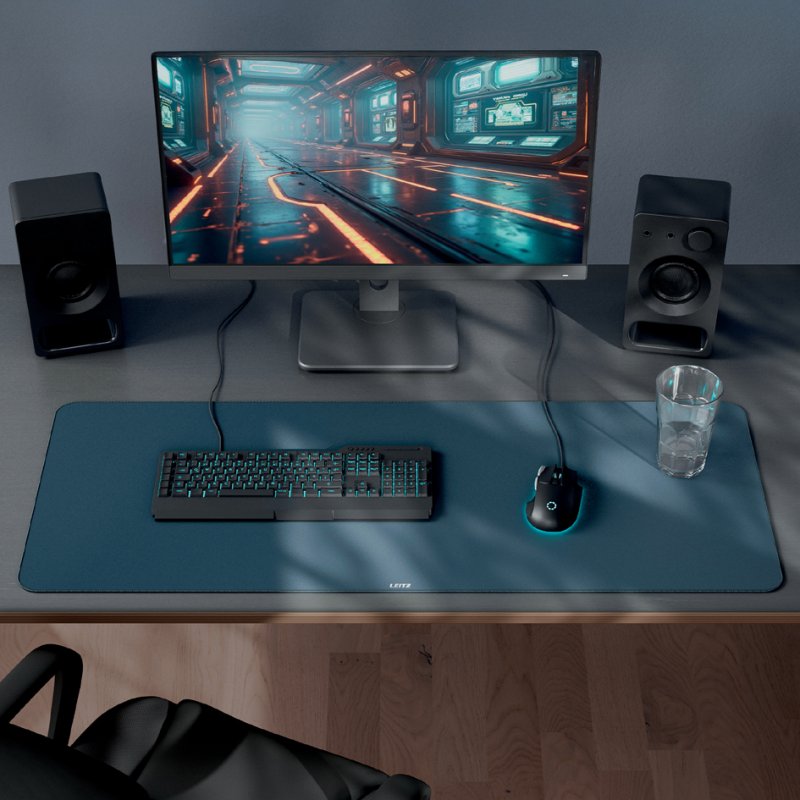 LEITZ Gaming muismat, 1000 × 400 mm, donkergrijs