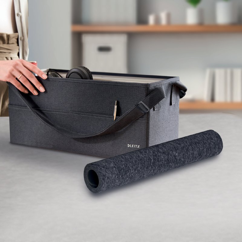 LEITZ Sous-main de bureau, feutre, 760×360 mm, gris foncé