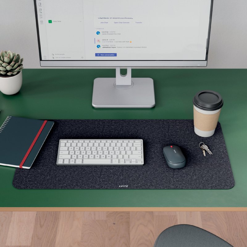 LEITZ Sous-main de bureau, feutre, 760×360 mm, gris foncé