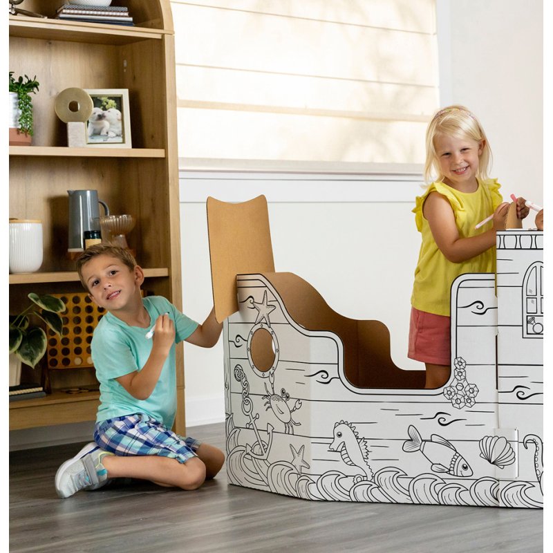 Fellowes Bankers Box XL play carton pirate ship, corrugated cardboard, 505×790×1350 mm