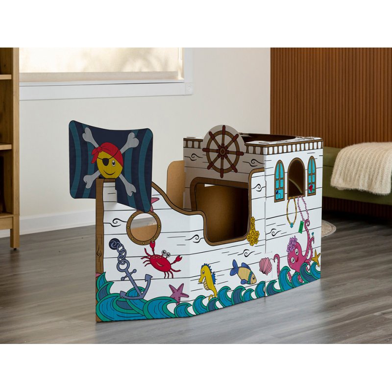 Fellowes Bankers Box XL play carton pirate ship, corrugated cardboard, 505×790×1350 mm