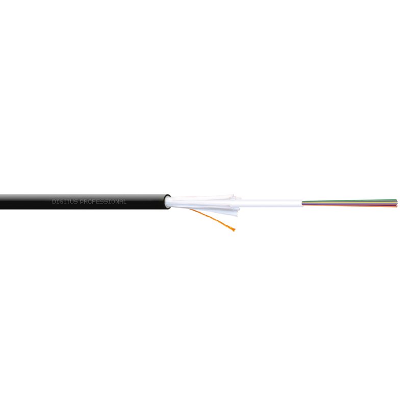 DIGITUS glasvezel installatiekabel A/I-DQ (ZN)BH 12E9, OS2 9/125, zwart, 100 meter