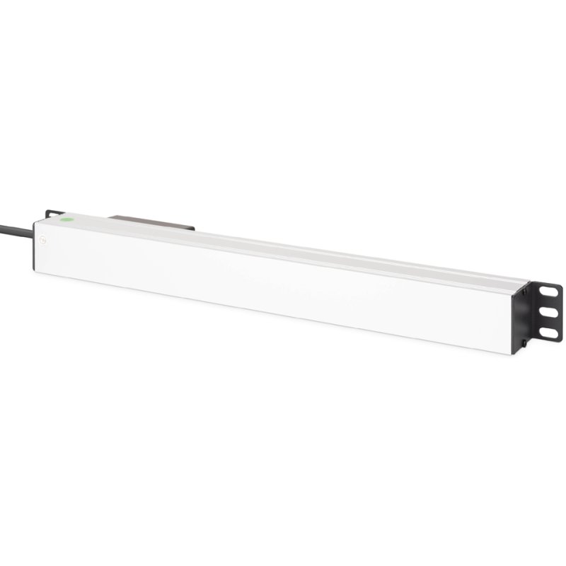 DIGITUS multiprise 19 pouces aluminium, 7 prises, protection parafoudre 16A, argent/noir