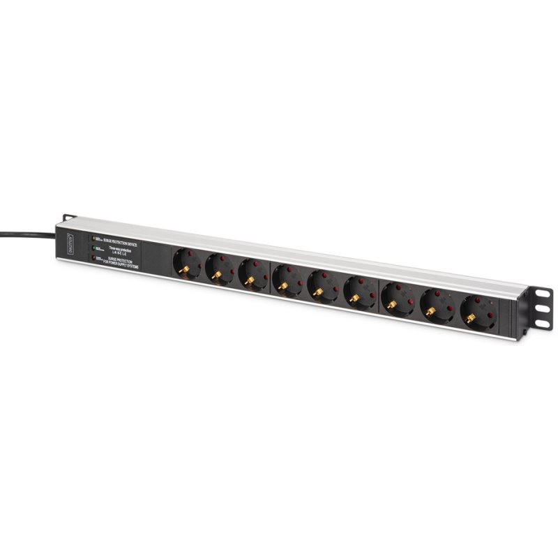 DIGITUS Multiprise 19", argenté/noir, profil aluminium, 9 prises
