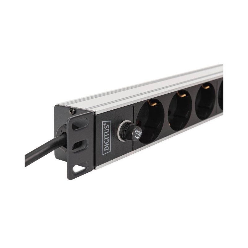 DIGITUS Bloc multiprise 19", argent/noir, aluminium, 9 prises, 482,6 mm