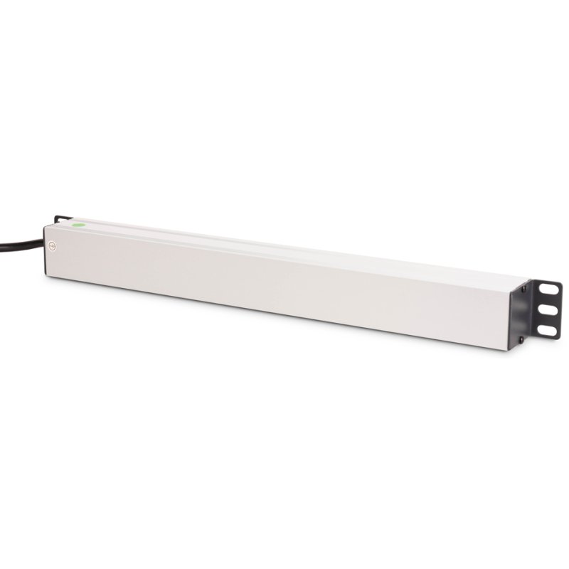 DIGITUS multiprise 19 pouces, argent/noir, profil aluminium, 8 prises, 2 m
