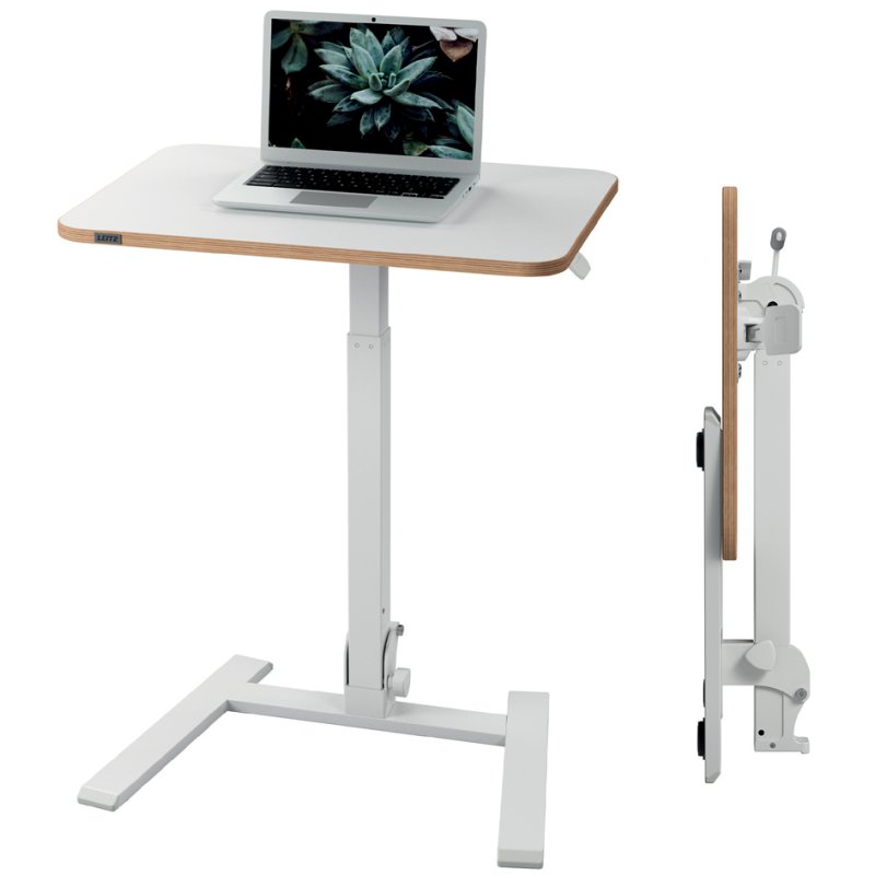 LEITZ Ergo Compact poste de travail assis-debout, pliable, blanc, 74-109 cm