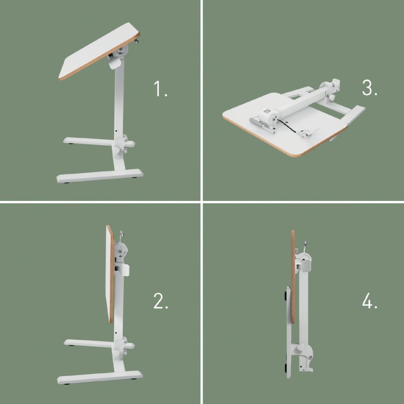 LEITZ Ergo Compact poste de travail assis-debout, pliable, blanc, 74-109 cm