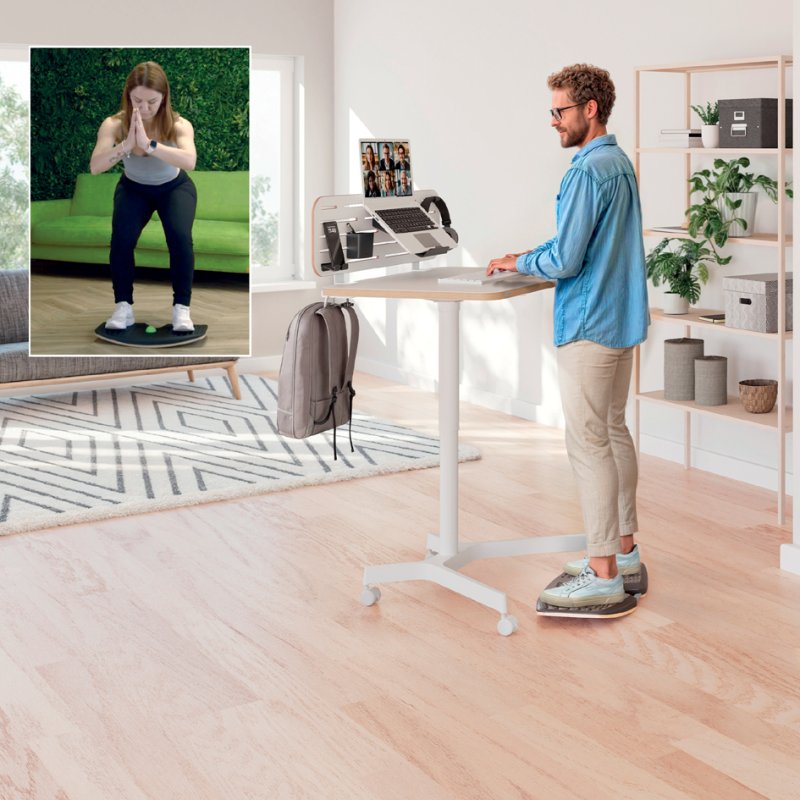 LEITZ Balance Board Ergo Active, gris foncé, 540×310×65 mm, avec ballon de massage