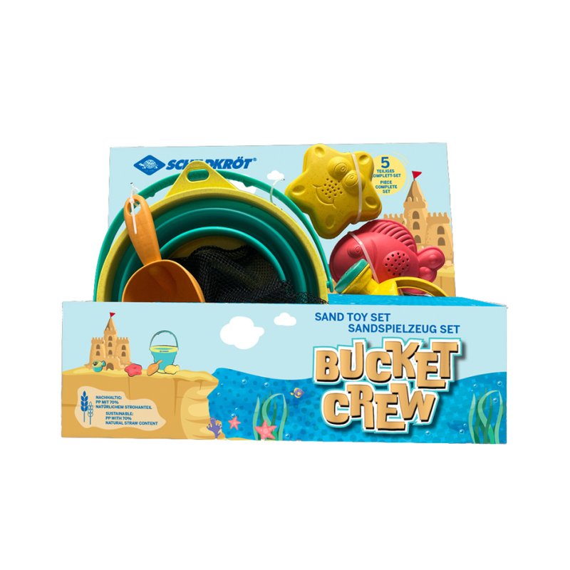 SCHILDKRÖT zandspeelset Bucket Crew, 5-delig, opvouwbare emmer