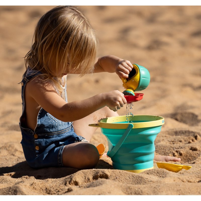 SCHILDKRÖT ensemble de jeu de sable Bucket Crew, 5 pièces, seau pliable