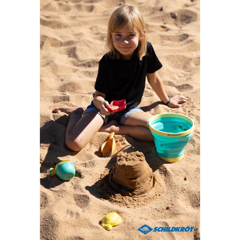 SCHILDKRÖT ensemble de jeu de sable Bucket Crew, 5 pièces, seau pliable