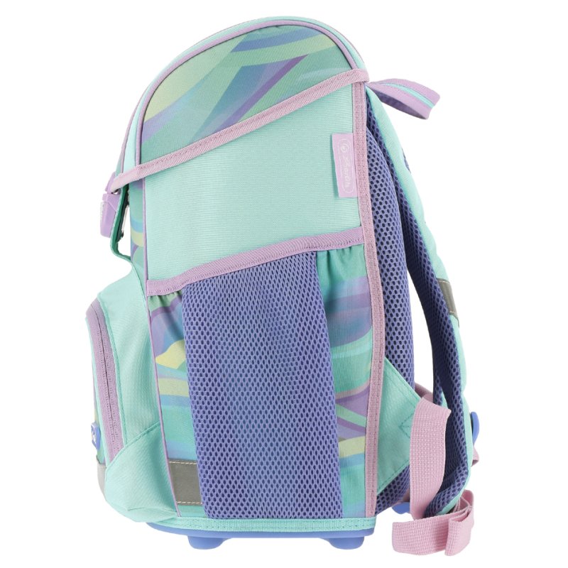 herlitz schooltas Loop Plus Minty Love, mintgroen/roze, 17 L, hart motief