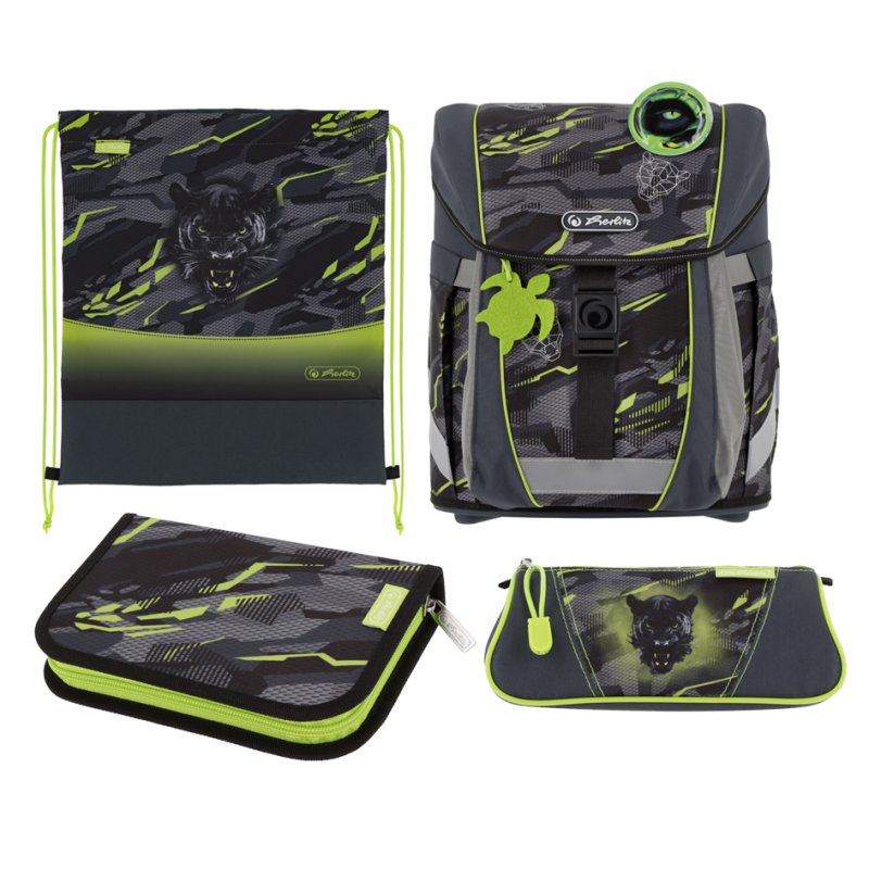 herlitz cartable FiloActive XL Wild Panther, anthracite/vert, 21 L