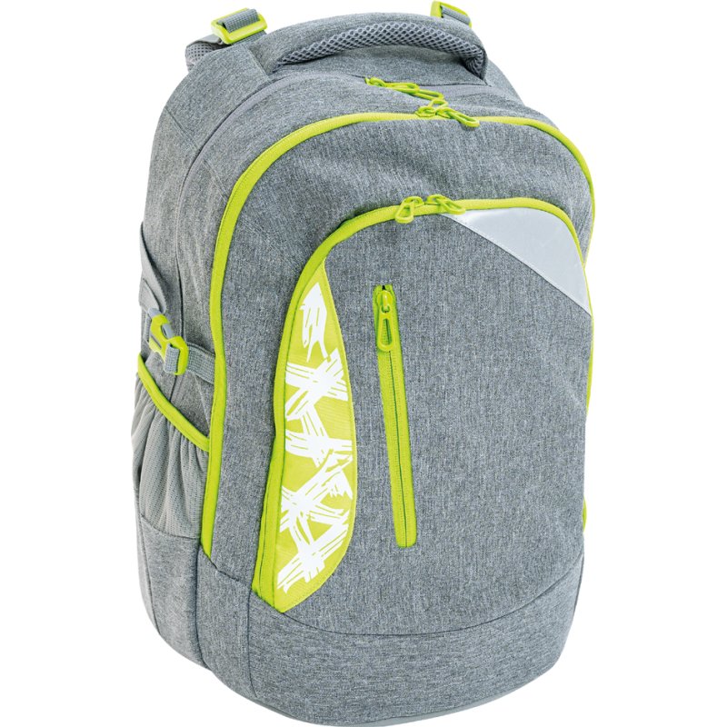 EBERHARD FABER sac à dos scolaire X-Style, gris/vert, 30 litres