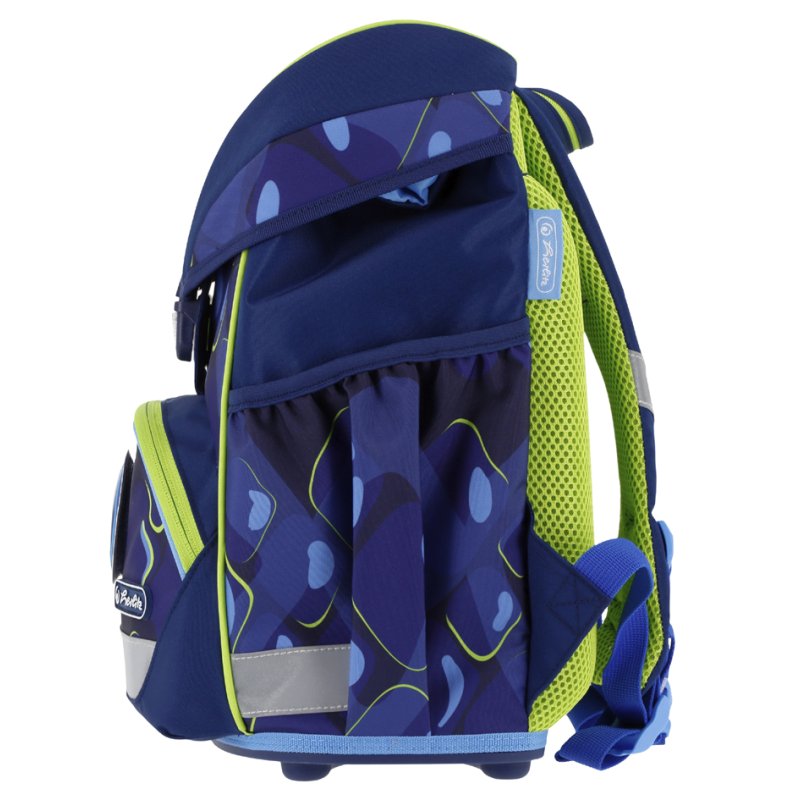 herlitz schooltas UltraLight XL Plus T-Rex Explorer, blauw/groen, 22 L, dinosaurus motief