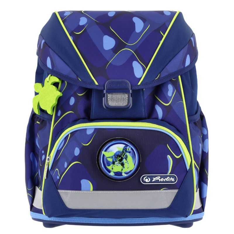 herlitz schooltas UltraLight XL Plus T-Rex Explorer, blauw/groen, 22 L, dinosaurus motief