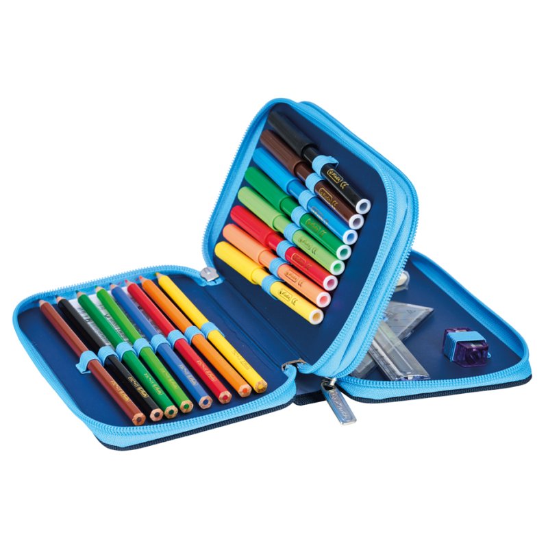 herlitz ensemble de stylos double Dolphin Ride, 23 pièces, 2 compartiments, rempli