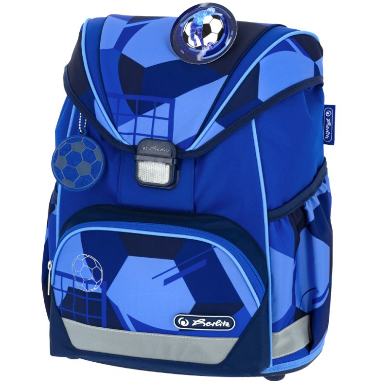 herlitz cartable UltraLight Plus Blue Goal, motif football, bleu foncé/bleu clair, 16 litres