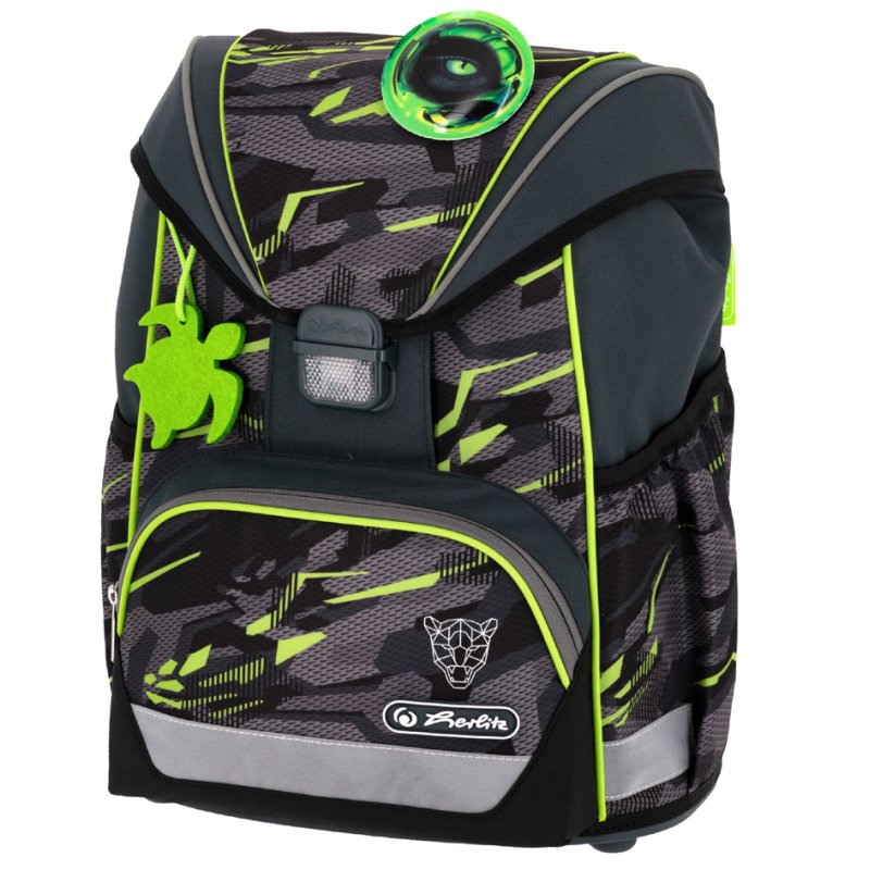 herlitz school bag UltraLight Plus Wild Panther, 16 L, anthracite/green