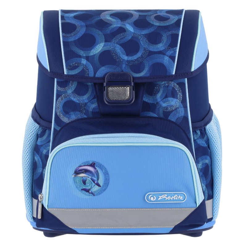 herlitz school bag Loop Plus Dolphin Ride, dark blue/light blue, 17 litres