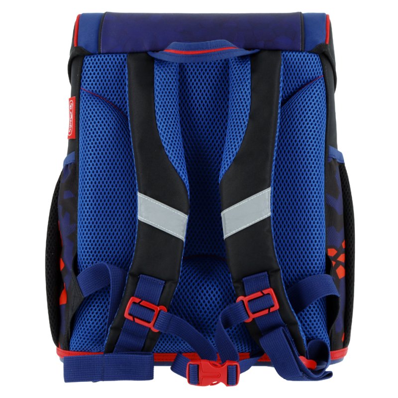 herlitz school bag Loop Plus Kick Off, football motif, black/blue/red, 17 L