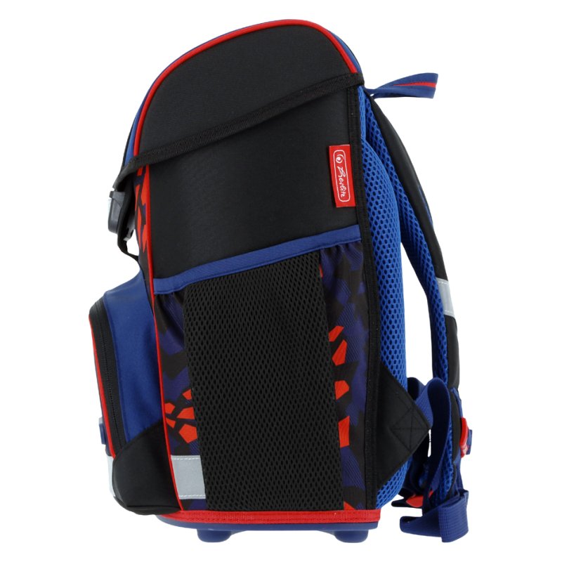 herlitz school bag Loop Plus Kick Off, football motif, black/blue/red, 17 L
